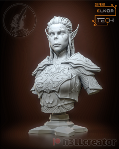 Popiersie Lae'Zel z Baldur's Gate 3