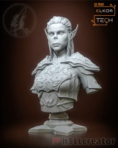 Popiersie Lae'Zel z Baldur's Gate 3